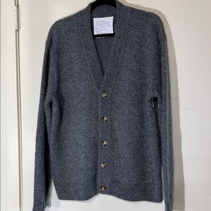 Gray Button-Up Men's Winter Sweater Size X Large